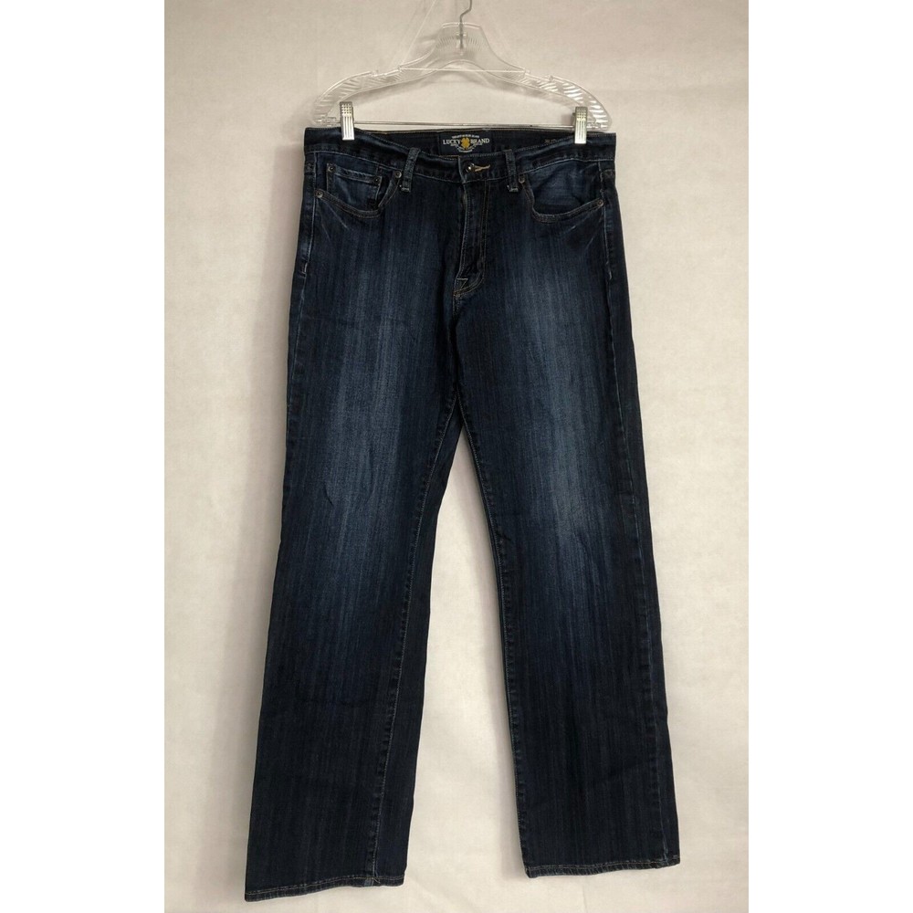 Lucky Brand 361 Dark Wash Blue Denim  Straight Leg Jeans Mens Size  32 X 32